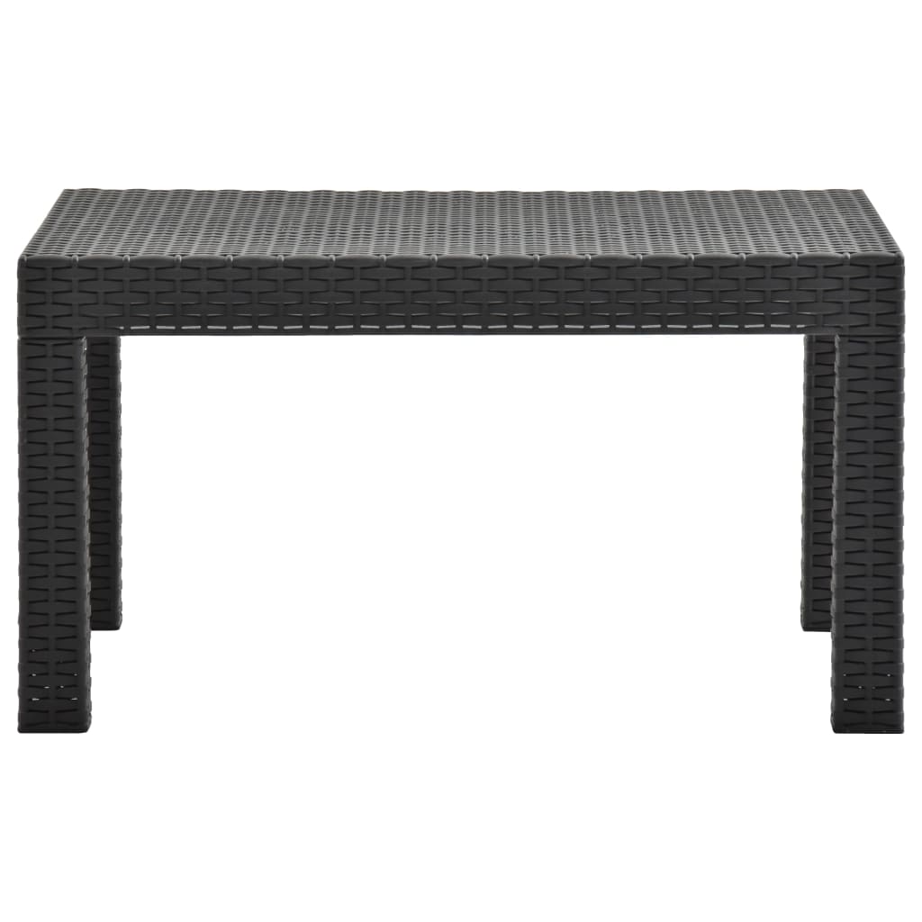 vidaXL Mesa de jardín PP ratán gris antracita 58x58x41 cm