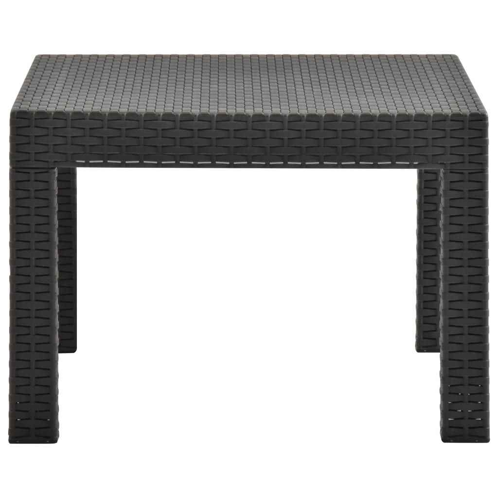 vidaXL Mesa de jardín PP ratán gris antracita 58x58x41 cm