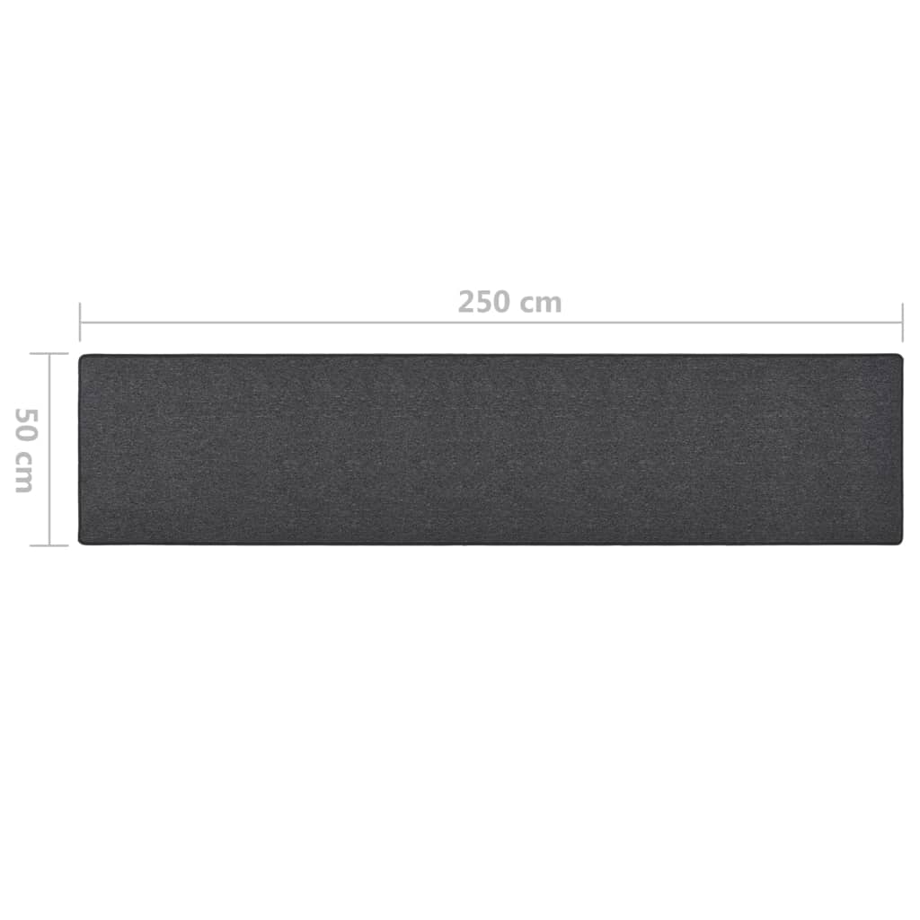 vidaXL Alfombra de pasillo gris antracita 50x250 cm