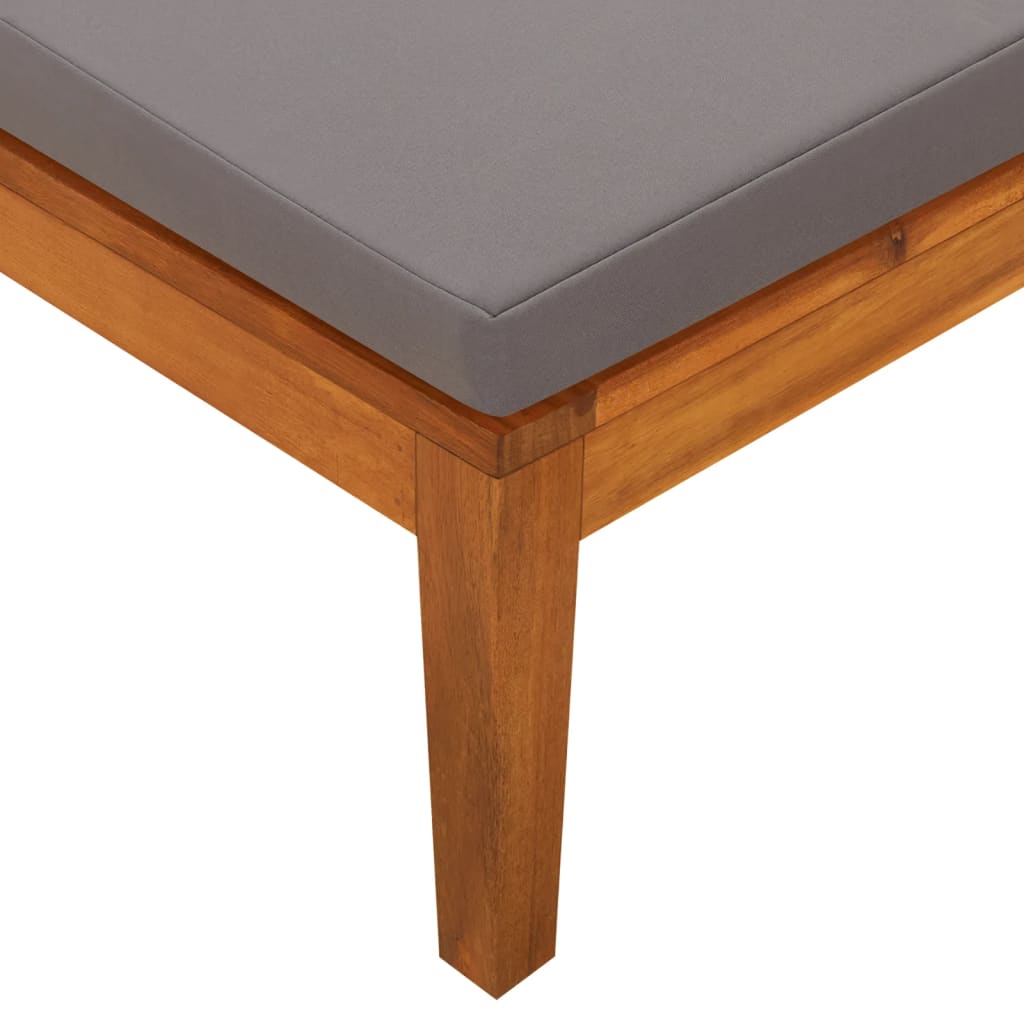 vidaXL Tumbona con cojines gris oscuro madera maciza de acacia