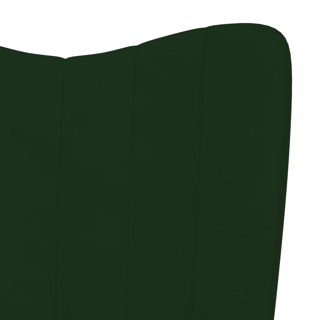 vidaXL Silla mecedora de terciopelo verde oscuro