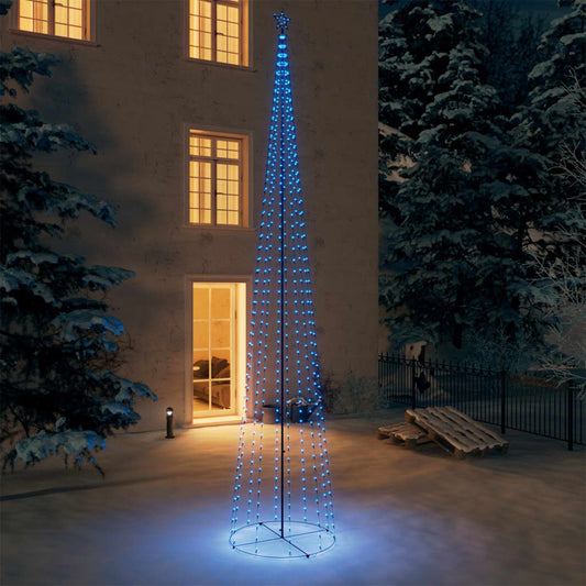 vidaXL Árbol de Navidad cono 752 LEDs azul 160x500 cm