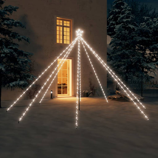vidaXL Luces de árbol de Navidad interior 576 LED blanco frío 3,6 m