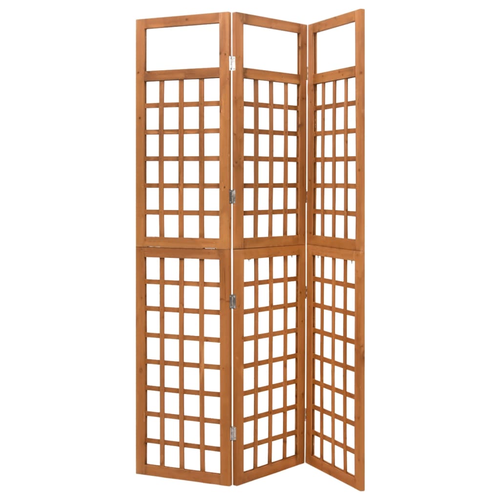 vidaXL Biombo/Enrejado de 3 paneles madera maciza abeto 121x180,5 cm