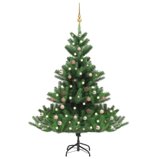 vidaXL Árbol de Navidad abeto Nordmann con LEDs y bolas verde 150 cm