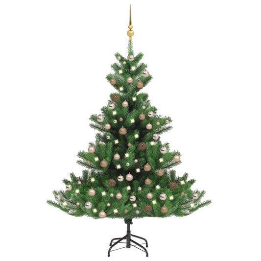 vidaXL Árbol de Navidad abeto Nordmann con LEDs y bolas verde 240 cm