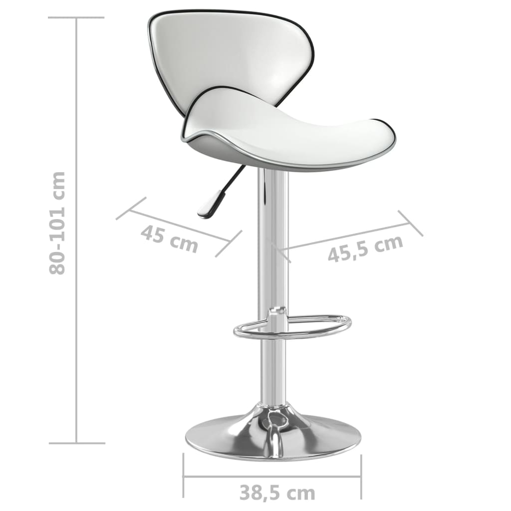 vidaXL Taburete de cocina cuero sintético blanco