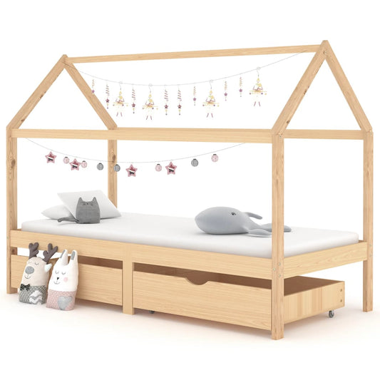 vidaXL Estructura de cama infantil con cajones madera de pino 90x200cm