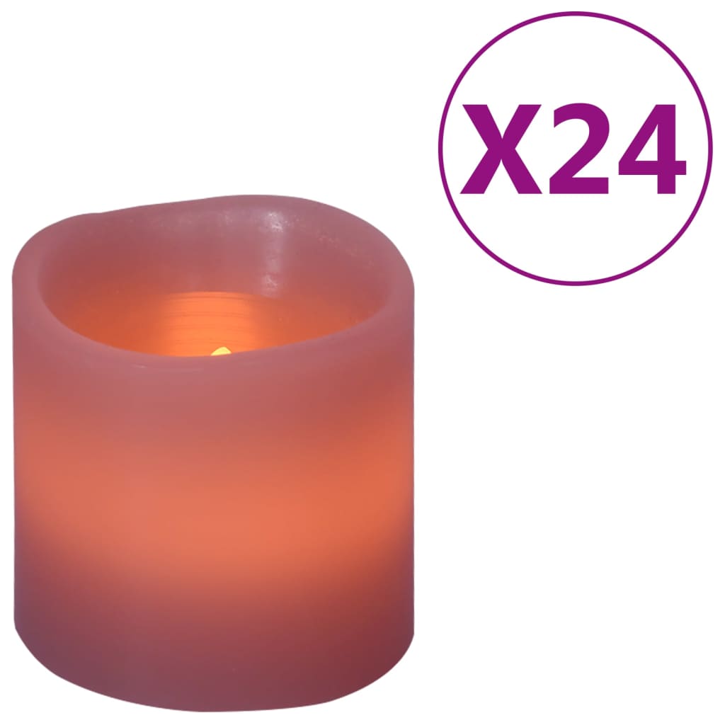 vidaXL Velas eléctricas LED 24 unidades blanco cálido