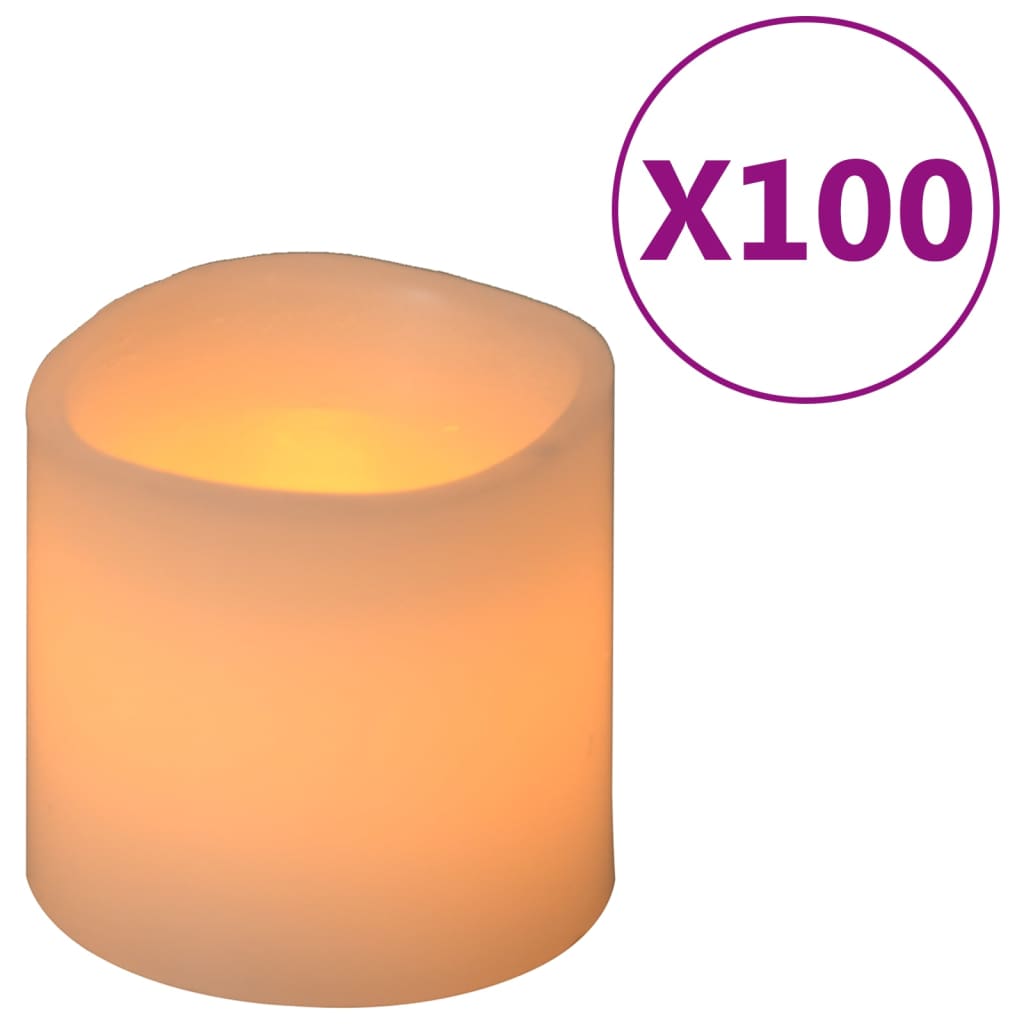 vidaXL Velas LED eléctricas 100 unidades blanco cálido