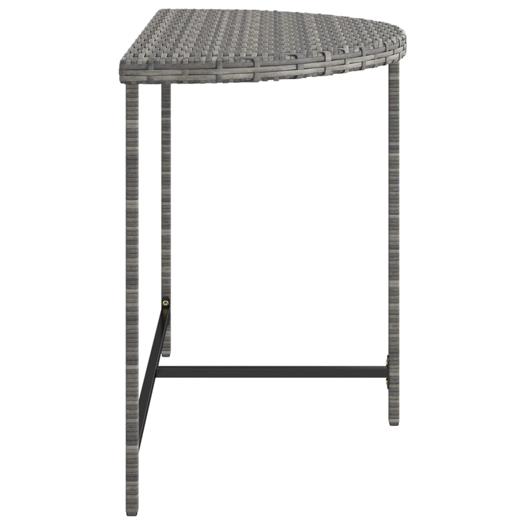 vidaXL Mesa de jardín de ratán sintético gris 100x50x75 cm