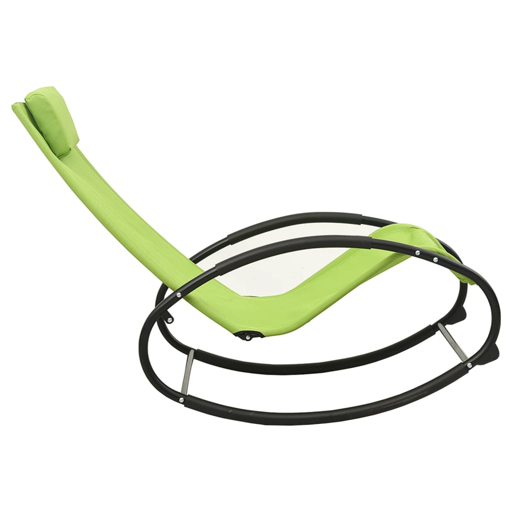 vidaXL Tumbona con almohada acero y textilene verde