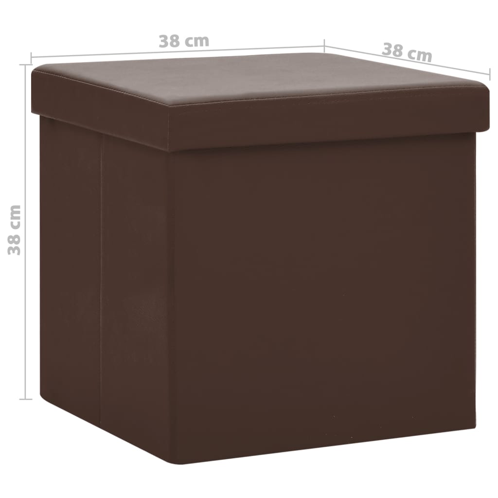 vidaXL Taburete con almacenaje plegable marrón PVC