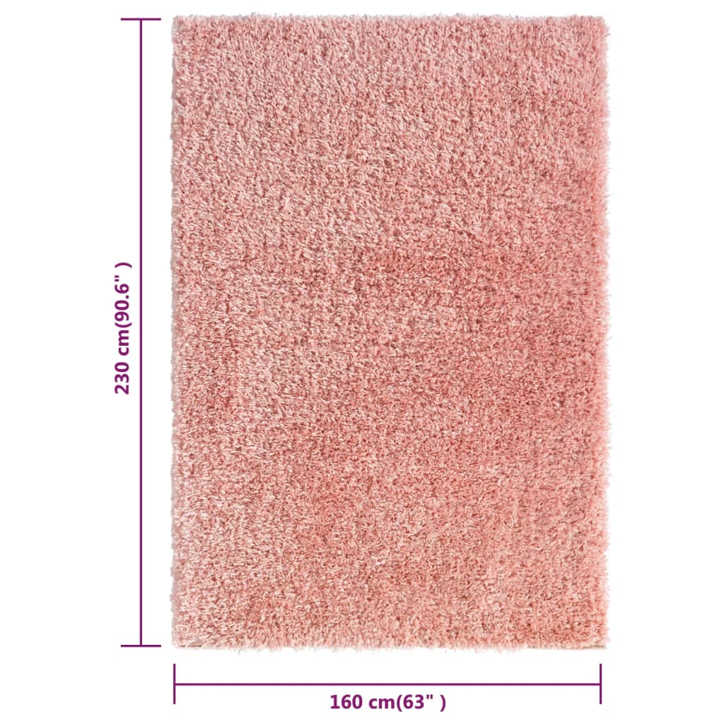 vidaXL Alfombra de pelo largo rosa 160x230 cm 50 mm