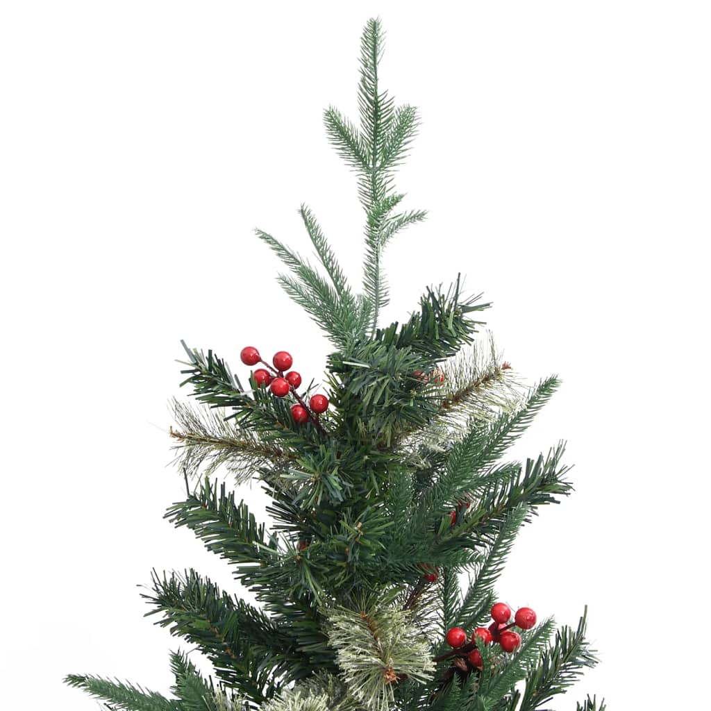 vidaXL Árbol de Navidad con piñas verde PVC y PE 120 cm