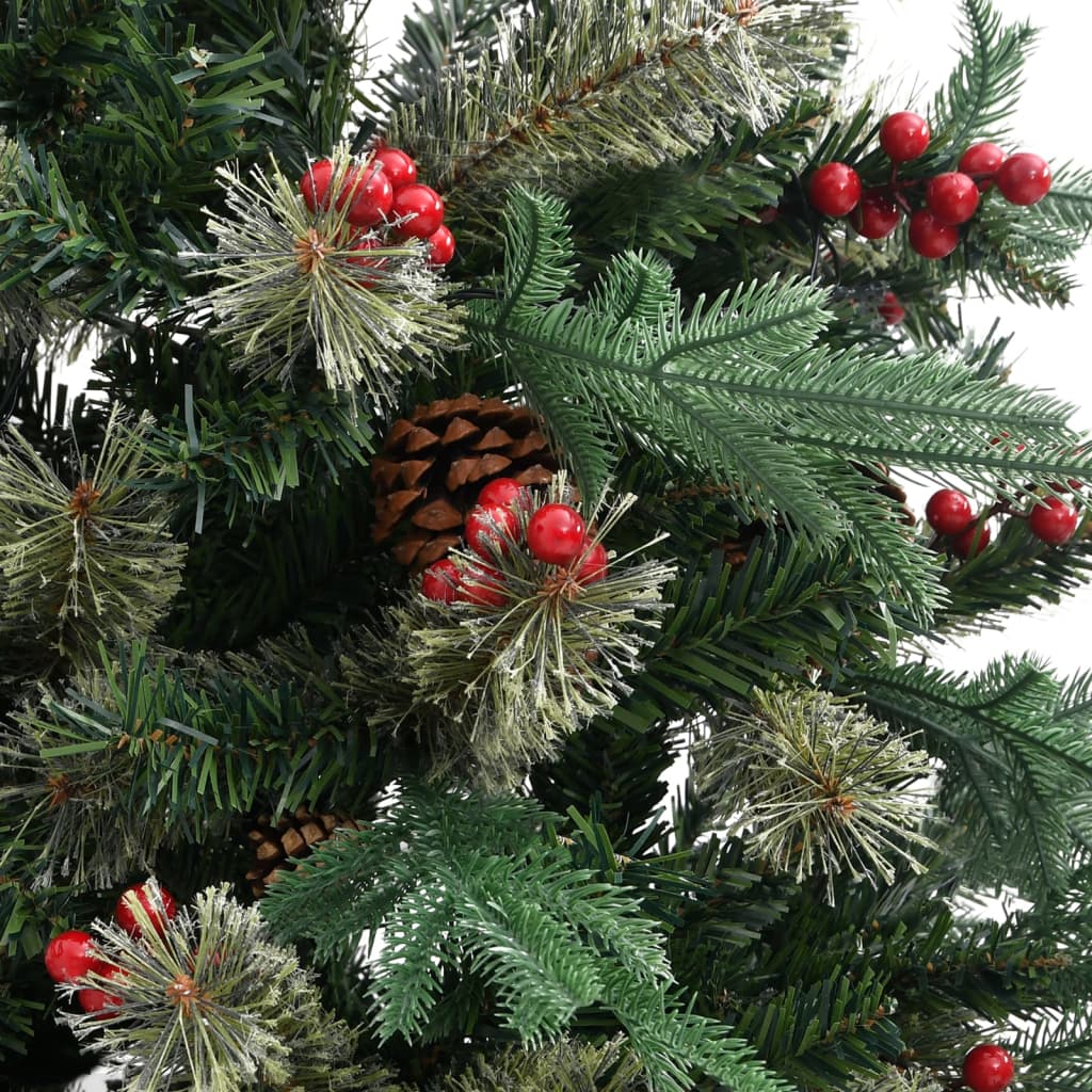 vidaXL Árbol de Navidad con piñas verde PVC y PE 120 cm