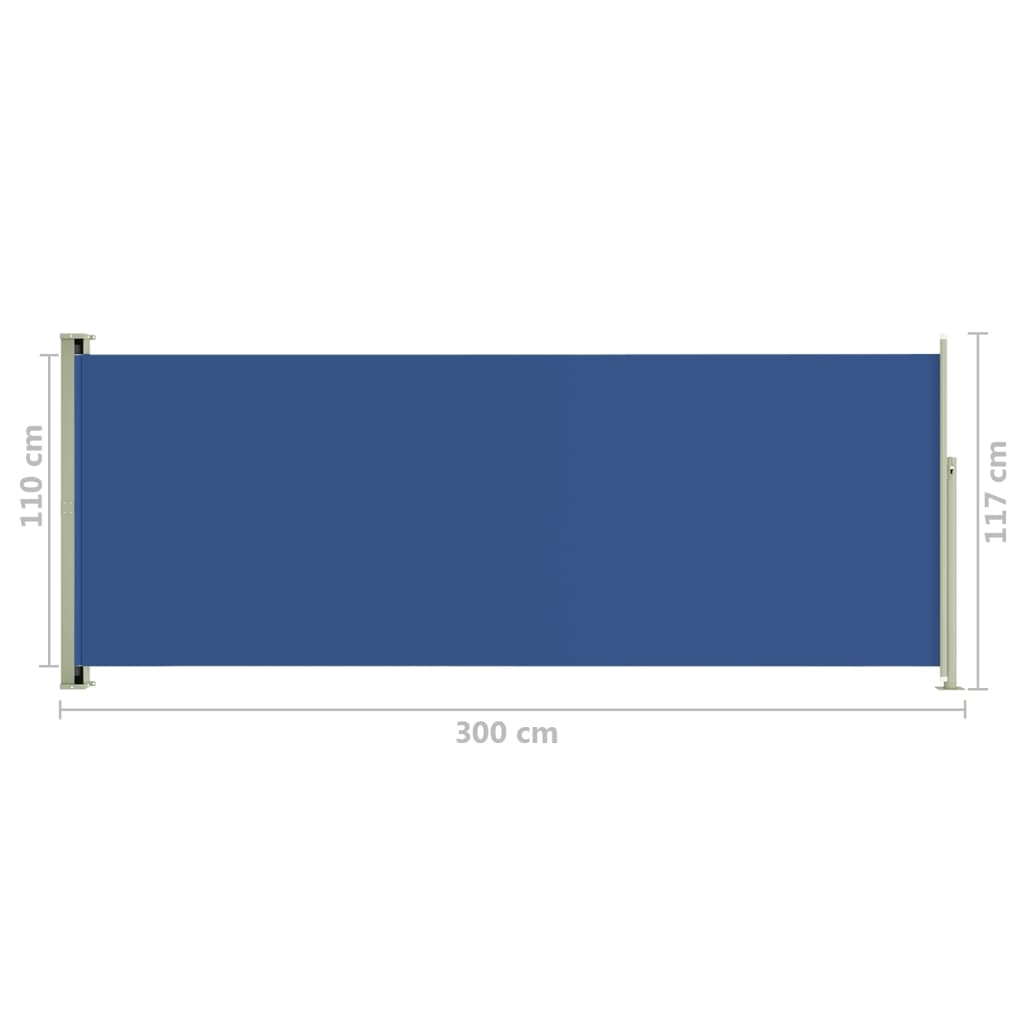 vidaXL Toldo lateral retráctil de jardín azul 117x300 cm