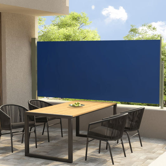 vidaXL Toldo lateral retráctil de jardín azul 140x300 cm