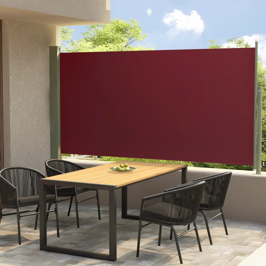 vidaXL Toldo lateral retráctil de jardín rojo 160x300 cm