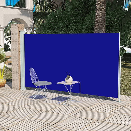 vidaXL Toldo lateral retráctil de jardín azul 160x300 cm