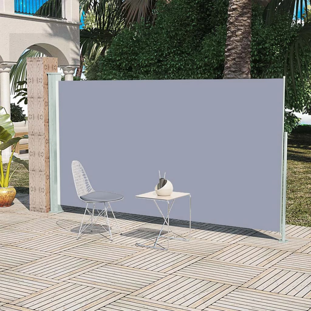 vidaXL Toldo lateral retráctil de jardín gris160x300 cm