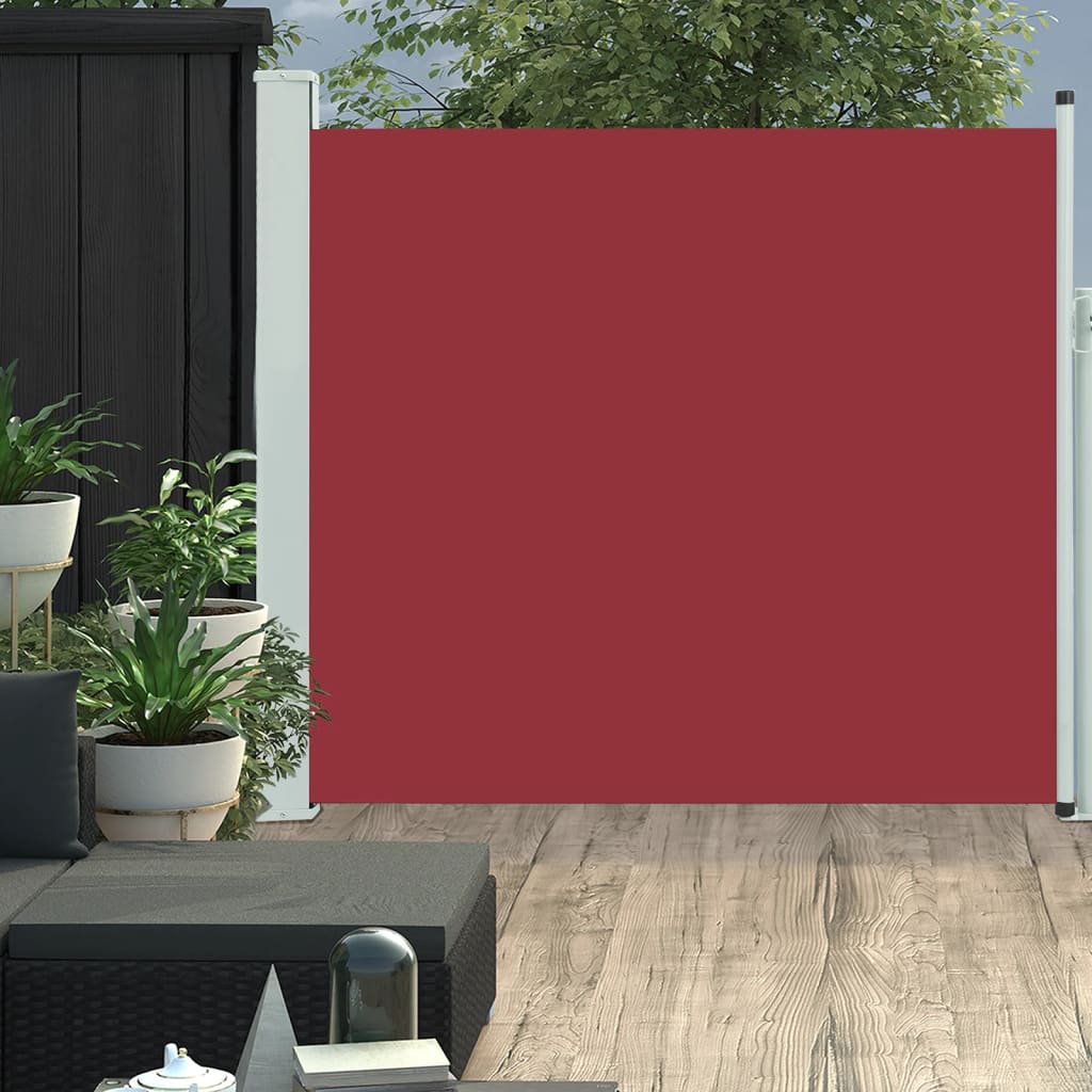 vidaXL Toldo lateral retráctil de jardín rojo 170x300 cm