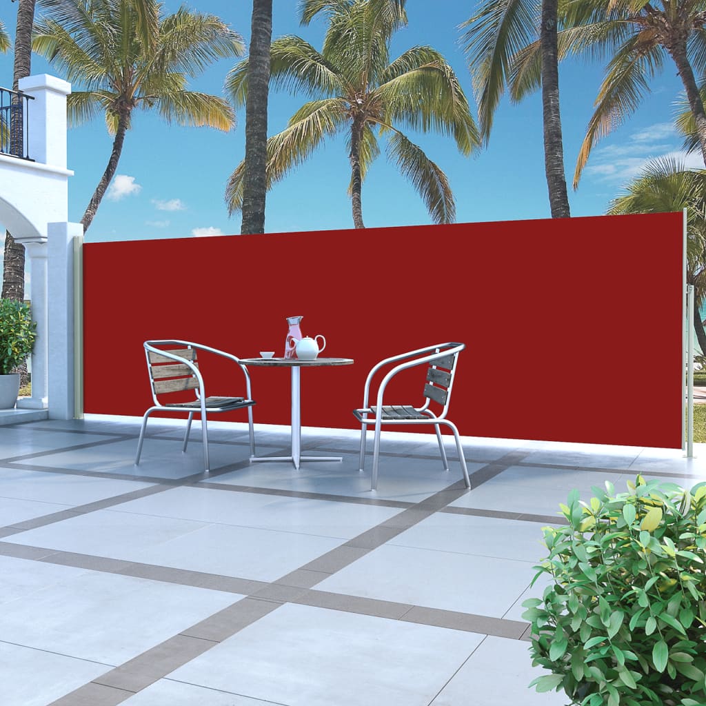 vidaXL Toldo lateral retráctil para patio rojo 160x500 cm