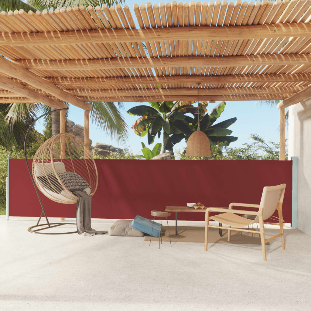 vidaXL Toldo lateral retráctil de jardín rojo 117x600 cm