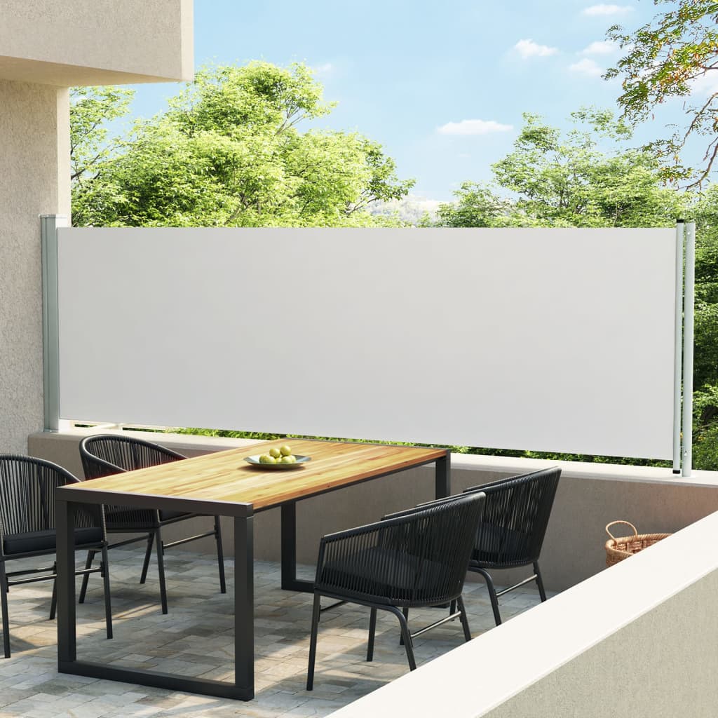 vidaXL Toldo lateral retráctil para patio crema 140x600 cm