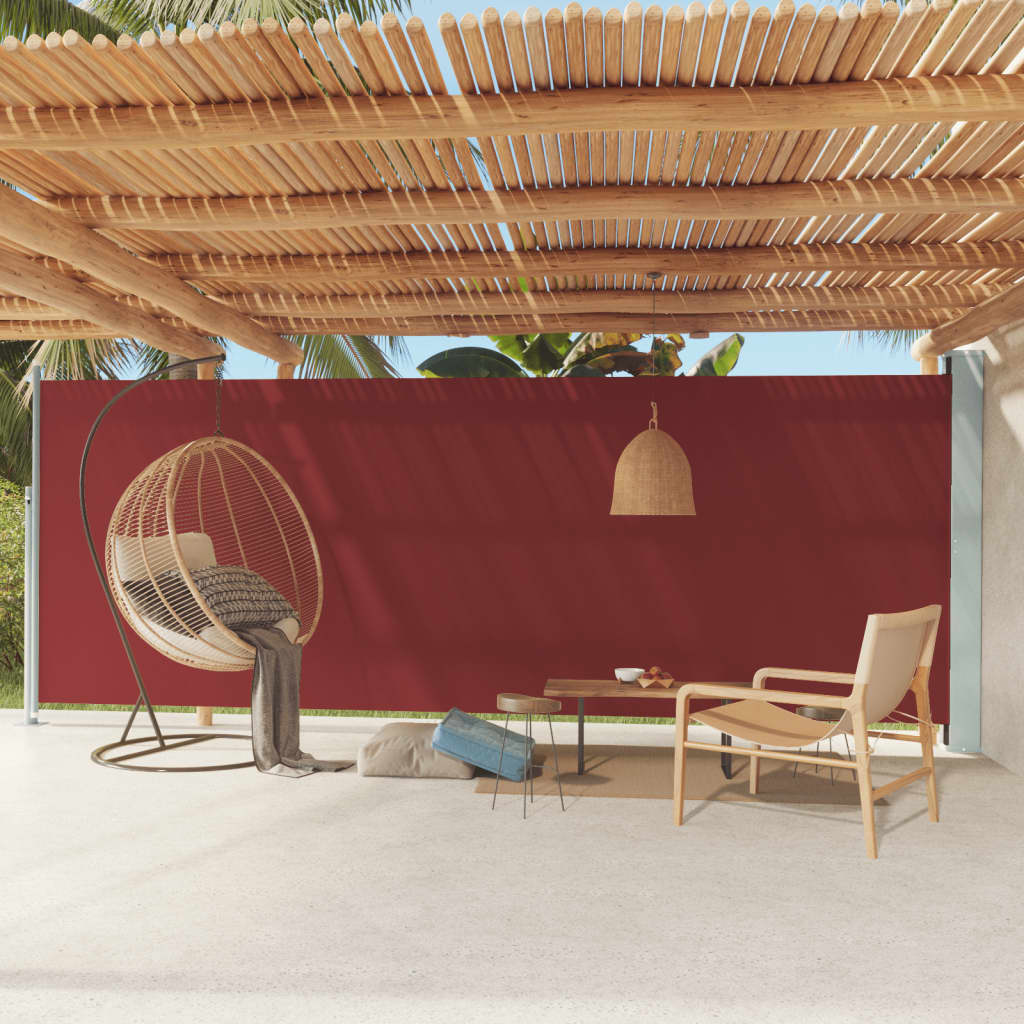 vidaXL Toldo lateral retráctil de jardín rojo 200x600 cm