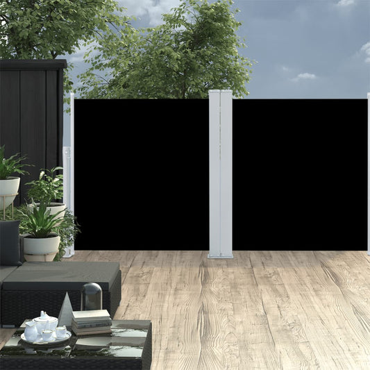 vidaXL Toldo lateral retráctil negro 117x600 cm