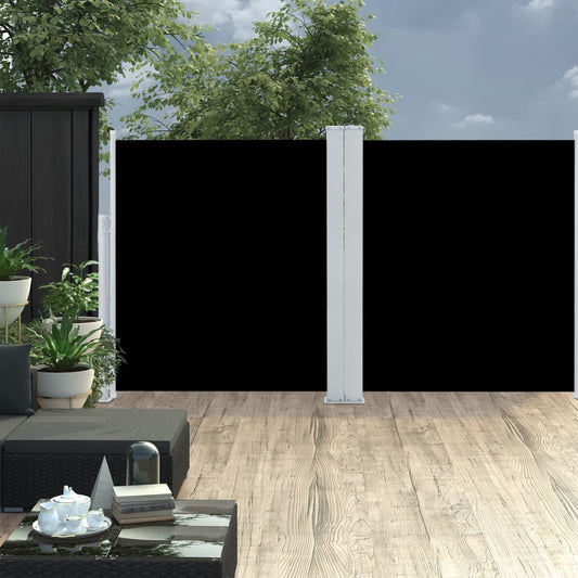 vidaXL Toldo lateral retráctil negro 140x600 cm