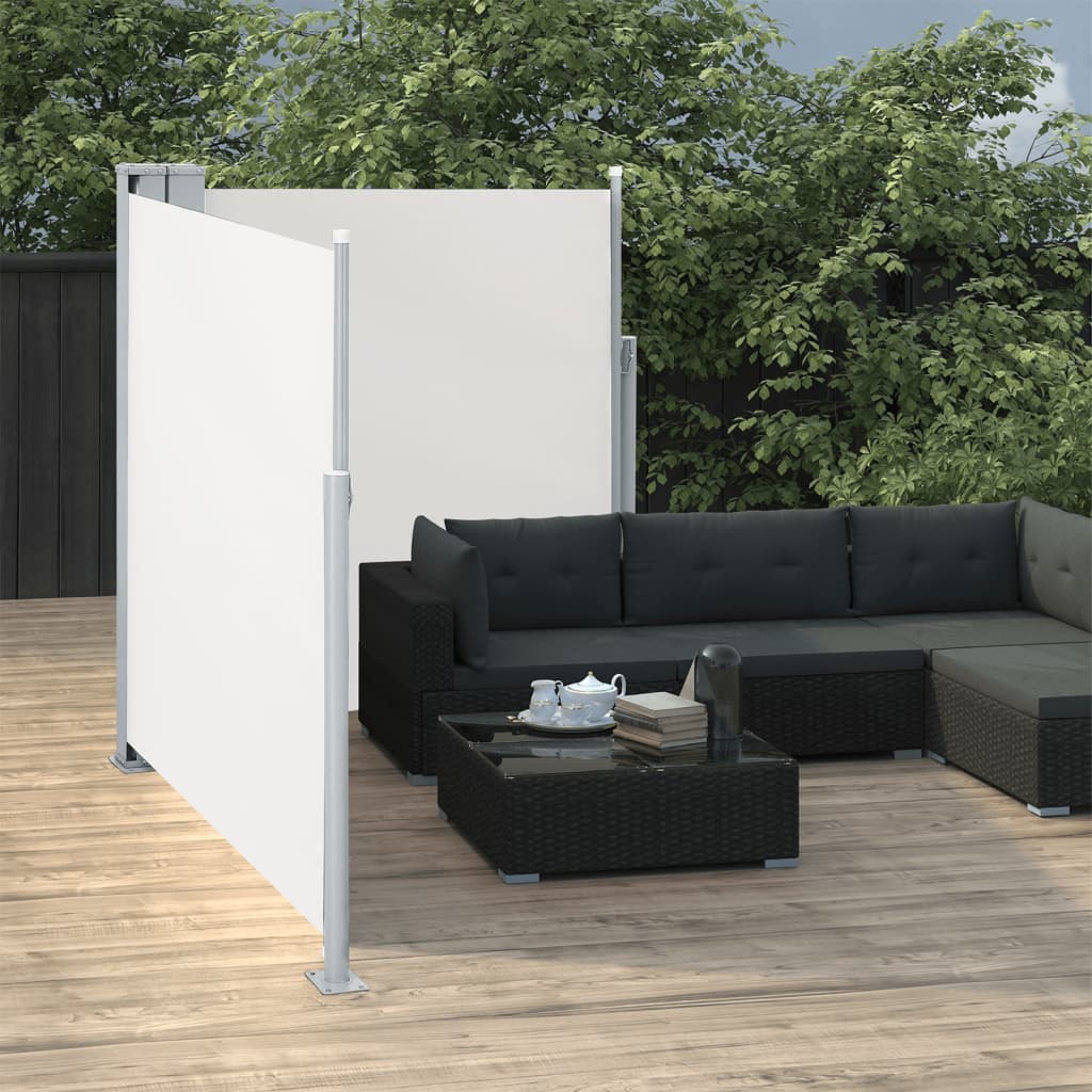 vidaXL Toldo lateral retráctil color crema 140x600 cm