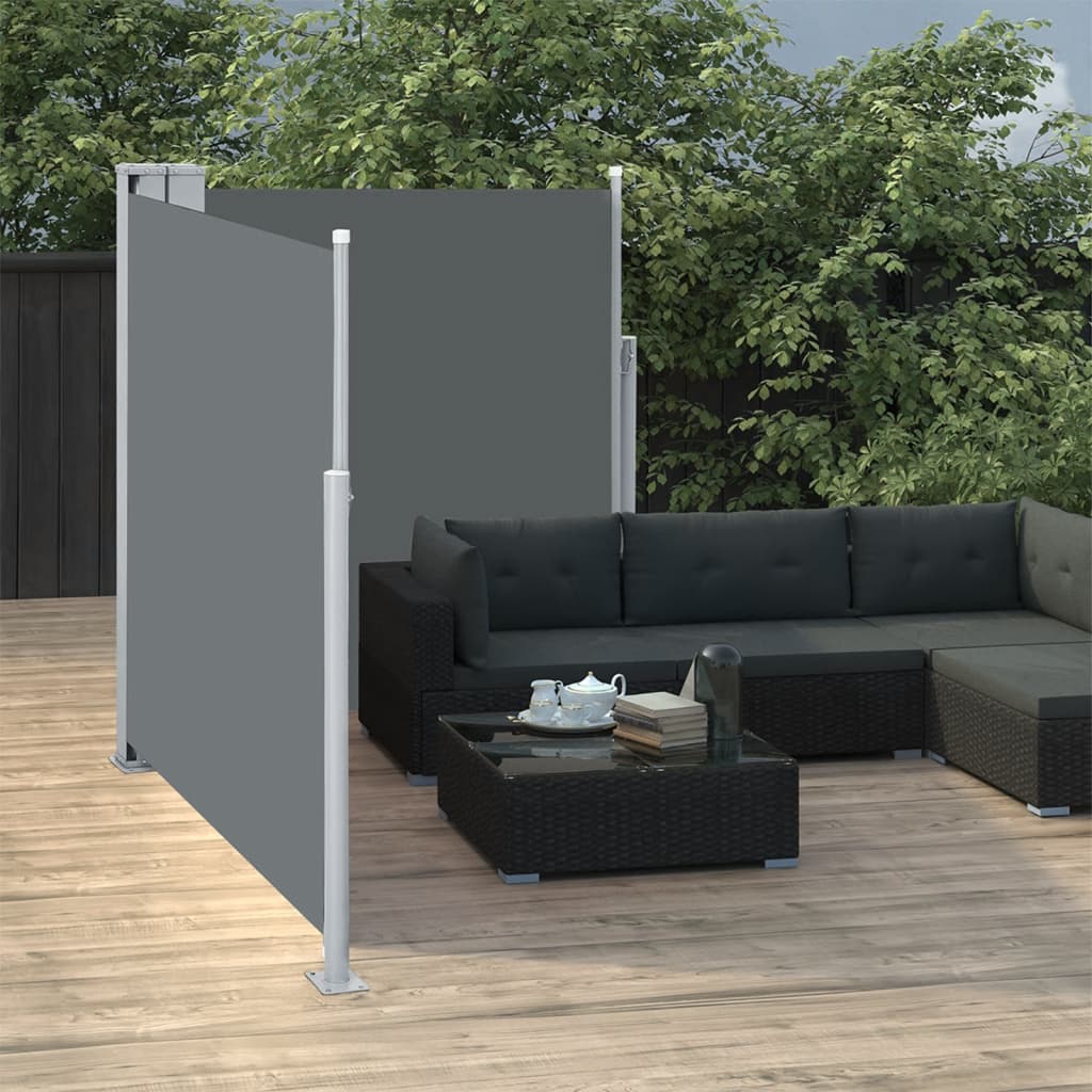 vidaXL Toldo lateral retráctil gris antracita 140x600 cm