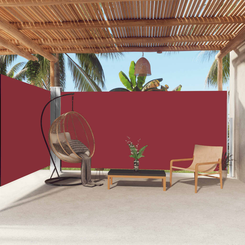 vidaXL Toldo lateral retráctil rojo 180x600 cm