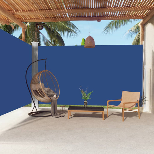 vidaXL Toldo lateral retráctil azul 220x600 cm