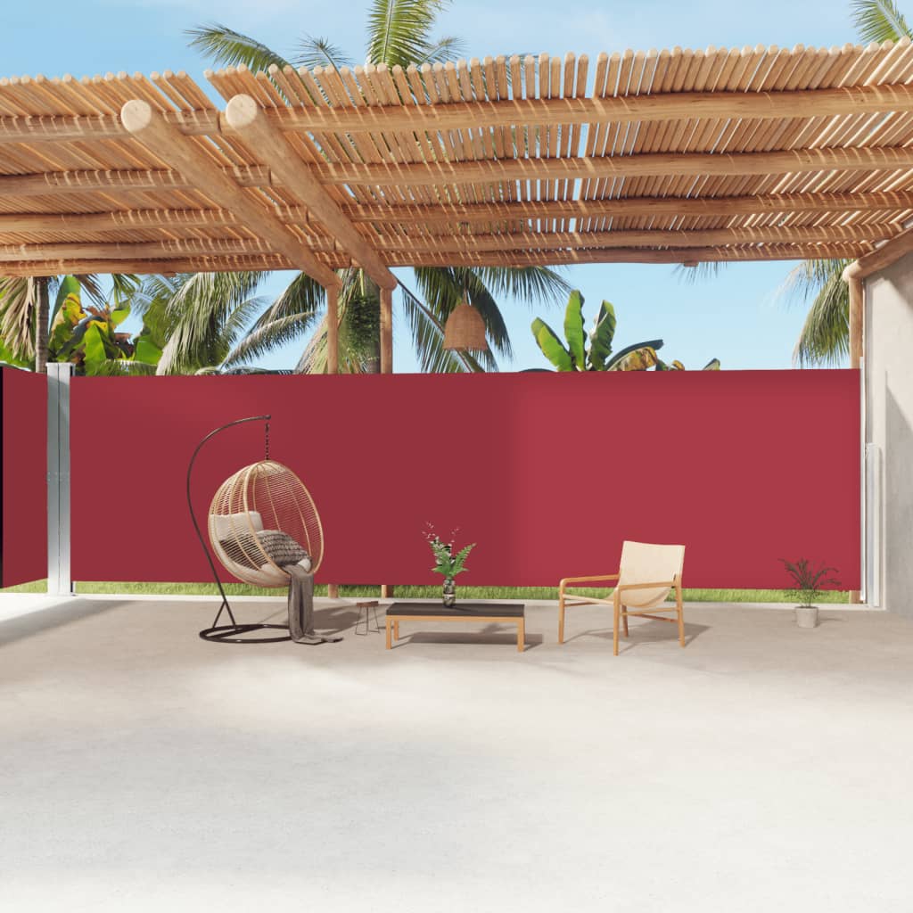 vidaXL Toldo lateral retráctil rojo 220x1200 cm