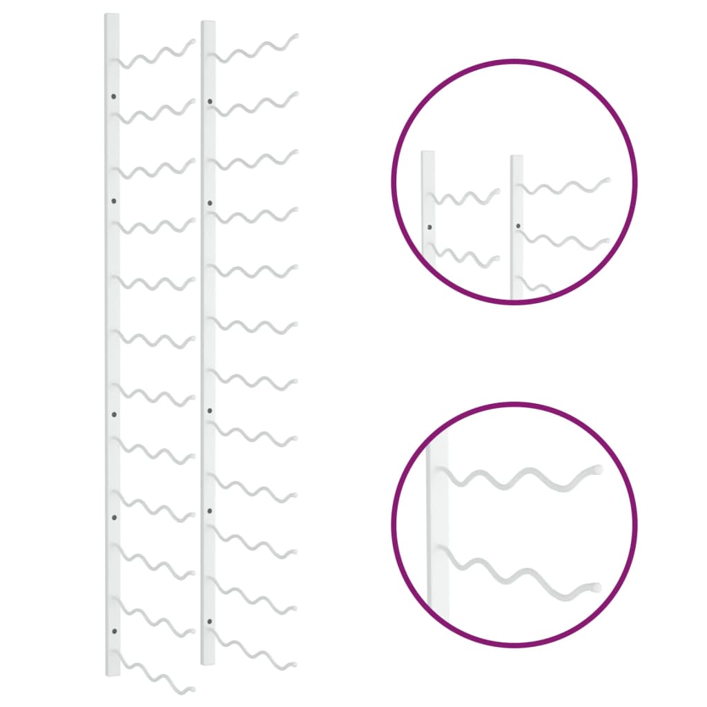 vidaXL Botellero de pared para 36 botellas hierro blanco