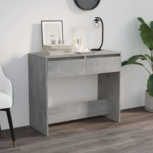 vidaXL Mesa consola madera contrachapada gris hormigón 89x41x76,5 cm