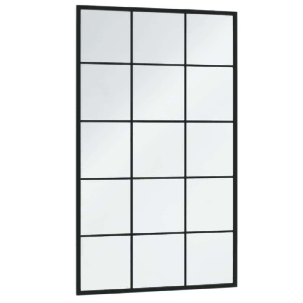 vidaXL Espejo de pared metal negro 100x60 cm