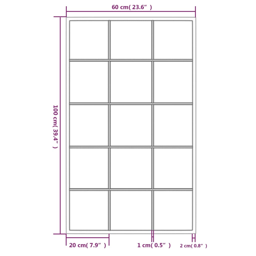 vidaXL Espejo de pared metal negro 100x60 cm