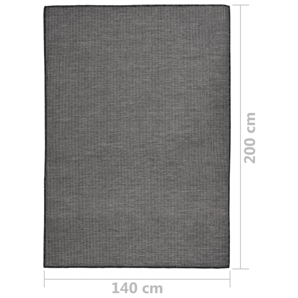 vidaXL Alfombra de exterior de tejido plano gris 140x200 cm
