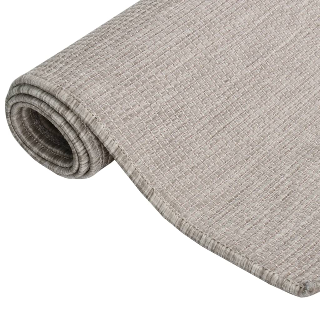 vidaXL Alfombra de exterior de tejido plano gris taupe 80x150 cm