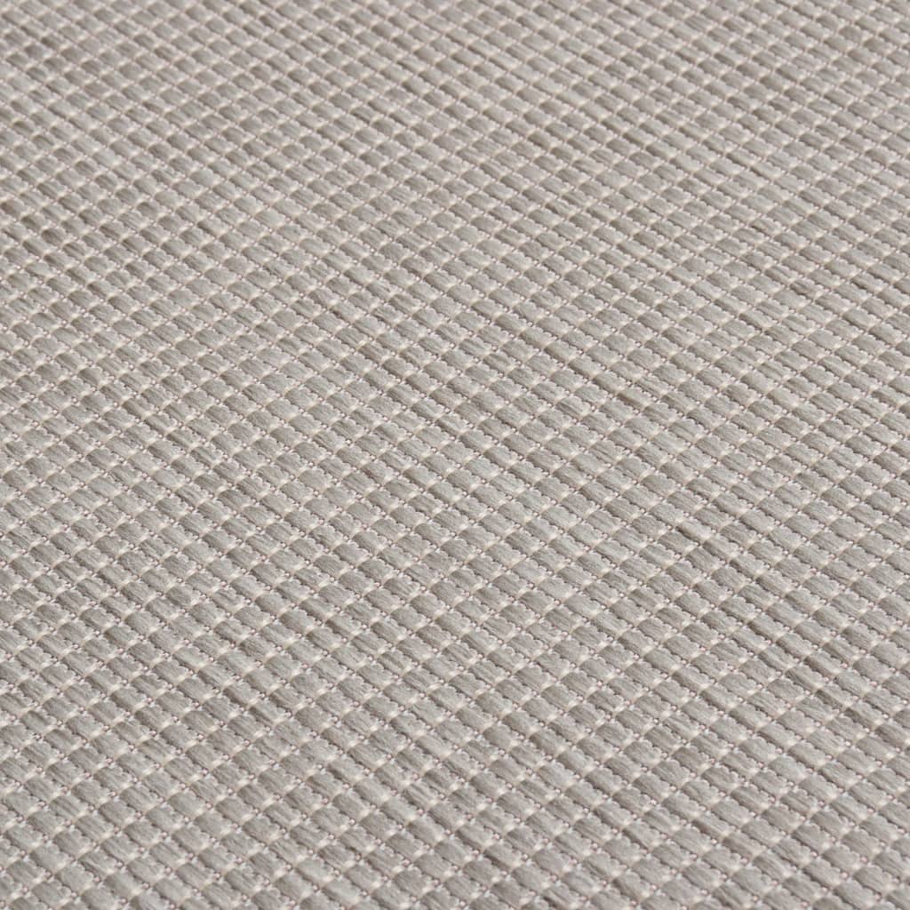 vidaXL Alfombra de exterior de tejido plano gris taupe 80x150 cm