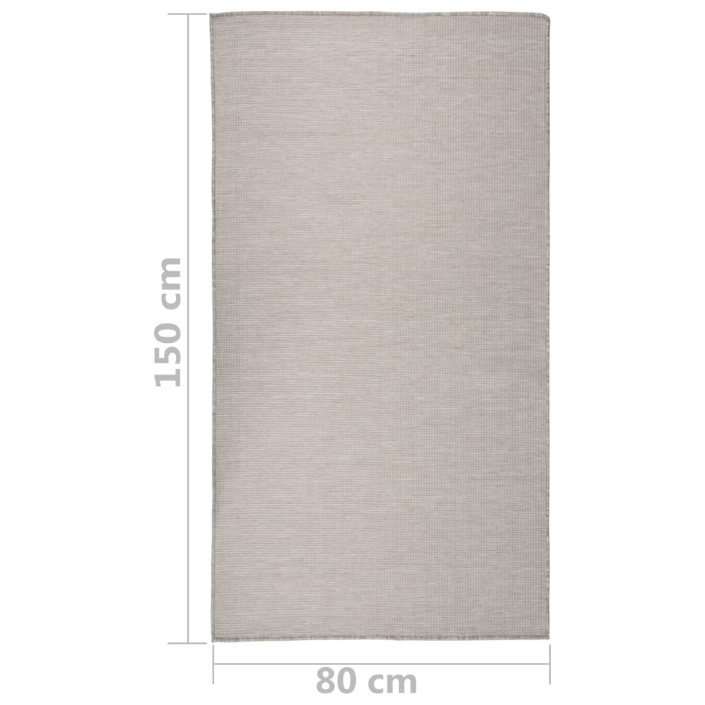 vidaXL Alfombra de exterior de tejido plano gris taupe 80x150 cm