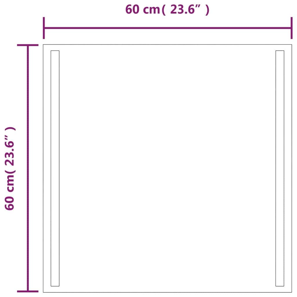 vidaXL Espejo de baño con LED 60x60 cm