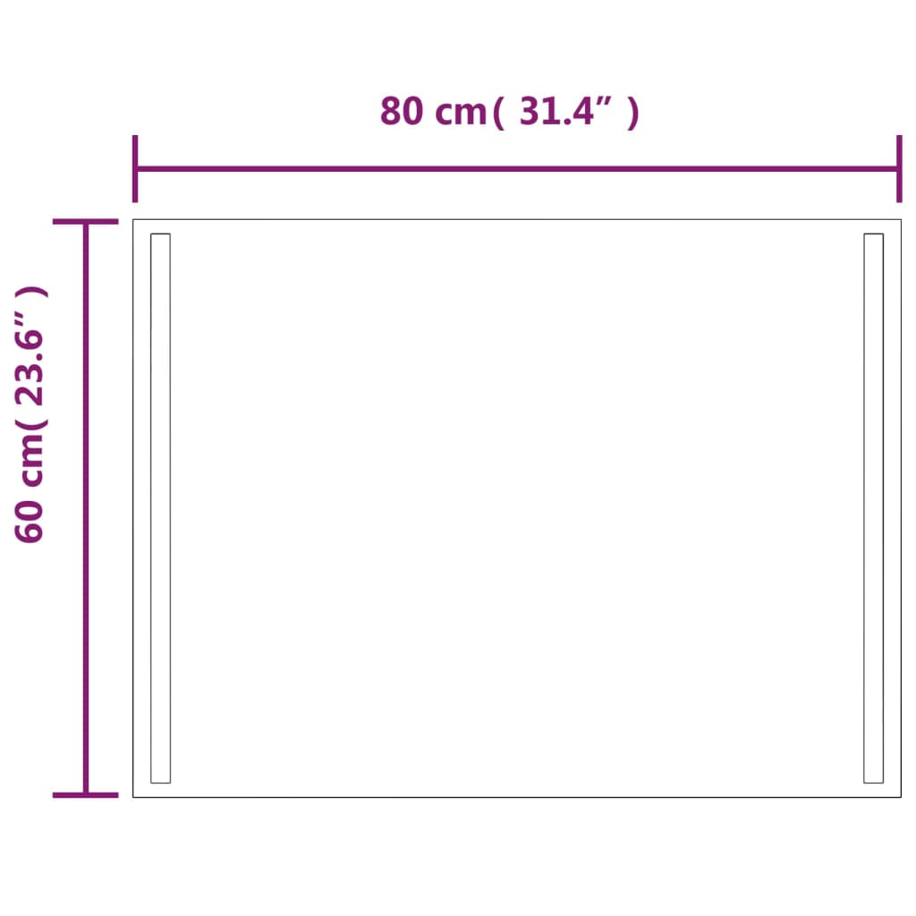 vidaXL Espejo de baño con LED 80x60 cm