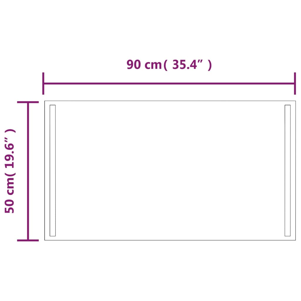 vidaXL Espejo de baño con LED 90x50 cm