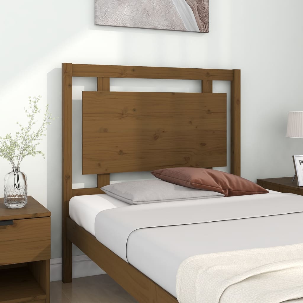 vidaXL Cabecero de cama madera maciza pino marrón miel 95,5x4x100 cm