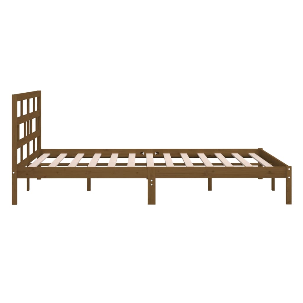 vidaXL Estructura de cama madera maciza marrón 120x190 cm